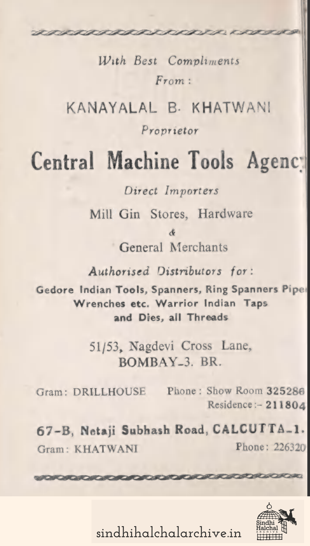 Image of AD Kanayalal B. Khatwani (Proprietor, Central Machine Tools Agency)